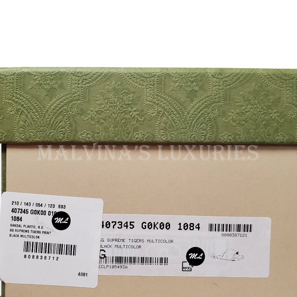 GUCCI SHOES MENS GG SUPREME CANVAS LOGO TIGER SLIDES SANDALS Size 9/ US 9.5 - Picture 15 of 15